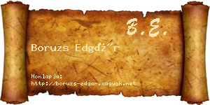 Boruzs Edgár névjegykártya
